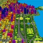 LAND INFO automated mapping technology, including Object Based Image Analysis and Artificial Intelligence, generated this 3D data set containing multi-tiered building and tree vectors for downtown Chicago