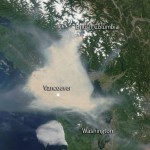 Satellite Sees Smoky Skies Over World Cup Soccer - Fire and Smoke Cover SW British Columbia